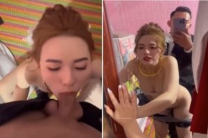Cô dâu nứng bú cu chổng đít đụ luôn
