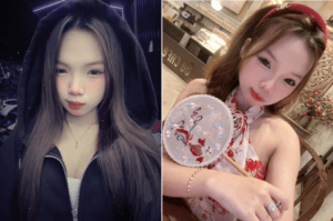 Cô gái tóc vàng khuôn mặt dâm đãng